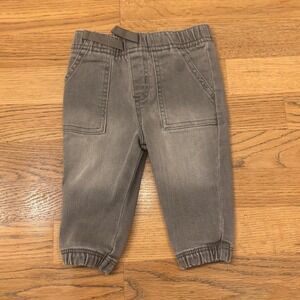 Kids Boys Jogger Pants Gray Wash Denim Size‎ 3-6 Months Elastic Waist